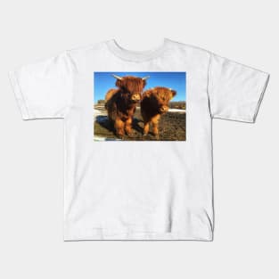 Scottish Highland Cattle Calves 1976 Kids T-Shirt